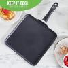 imageGreenLife Soft Grip Healthy Ceramic Nonstick 11quot Griddle Pan PFASFree Dishwasher Safe TurquoiseBlack