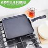 imageGreenLife Soft Grip Healthy Ceramic Nonstick 11quot Griddle Pan PFASFree Dishwasher Safe TurquoiseBlack