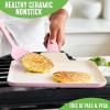 imageGreenLife Soft Grip Healthy Ceramic Nonstick 11quot Griddle Pan PFASFree Dishwasher Safe TurquoiseSoft Pink