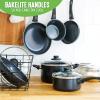 imageGreenLife Soft Grip Healthy Ceramic Nonstick 1QT and 2QT Saucepan Pot Set with Lids PFASFree Dishwasher Safe Caribbean BlueBlackBlack