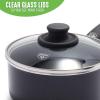 imageGreenLife Soft Grip Healthy Ceramic Nonstick 1QT and 2QT Saucepan Pot Set with Lids PFASFree Dishwasher Safe Caribbean BlueBlackBlack