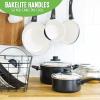imageGreenLife Soft Grip Healthy Ceramic Nonstick 1QT and 2QT Saucepan Pot Set with Lids PFASFree Dishwasher Safe Caribbean BlueBlackCream