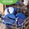 imageGreenLife Soft Grip Healthy Ceramic Nonstick 1QT and 2QT Saucepan Pot Set with Lids PFASFree Dishwasher Safe Caribbean BlueBlue