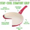 imageGreenLife Soft Grip Healthy Ceramic Nonstick 1QT and 2QT Saucepan Pot Set with Lids PFASFree Dishwasher Safe Caribbean BlueRed