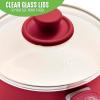 imageGreenLife Soft Grip Healthy Ceramic Nonstick 1QT and 2QT Saucepan Pot Set with Lids PFASFree Dishwasher Safe Caribbean BlueRed