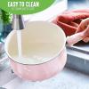 imageGreenLife Soft Grip Healthy Ceramic Nonstick 1QT and 2QT Saucepan Pot Set with Lids PFASFree Dishwasher Safe Caribbean BlueSoft Pink