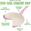 imageGreenLife Soft Grip Healthy Ceramic Nonstick 1QT and 2QT Saucepan Pot Set with Lids PFASFree Dishwasher Safe Caribbean BlueSoft Pink