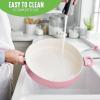 imageGreenlife Soft Grip Healthy Ceramic Nonstick 5QT Saute Pan Jumbo Cooker with Helper Handle and Lid PFASFree Dishwasher Safe PinkPink