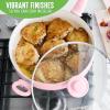 imageGreenlife Soft Grip Healthy Ceramic Nonstick 5QT Saute Pan Jumbo Cooker with Helper Handle and Lid PFASFree Dishwasher Safe PinkPink
