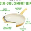 imageGreenlife Soft Grip Healthy Ceramic Nonstick 5QT Saute Pan Jumbo Cooker with Helper Handle and Lid PFASFree Dishwasher Safe PinkYellow