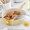 imageGreenlife Soft Grip Healthy Ceramic Nonstick 5QT Saute Pan Jumbo Cooker with Helper Handle and Lid PFASFree Dishwasher Safe PinkYellow