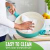 imageGreenlife Soft Grip Healthy Ceramic Nonstick 5QT Saute Pan Jumbo Cooker with Helper Handle and Lid PFASFree Dishwasher Safe TurquoiseTurquoise
