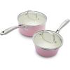 imageGreenLife Artisan Healthy Ceramic Nonstick 5QT Saute Pan Jumbo Cooker with Helper Handle and Lid Stainless Steel Handle PFASFree Dishwasher Safe Oven Safe TurquoisePink