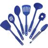 imageGreenLife Cooking Tools and Utensils 7 Piece Nylon Set including Spatulas Turner Spoons and Tongs Dishwasher Safe Light YellowBlue