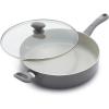 imageGreenLife Soft Grip Diamond Healthy Ceramic Nonstick 10quot Frying Pan Skillet PFASFree Dishwasher Safe BlackGray