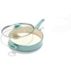 imageGreenlife Soft Grip Healthy Ceramic Nonstick 5QT Saute Pan Jumbo Cooker with Helper Handle and Lid PFASFree Dishwasher Safe TurquoiseTurquoise