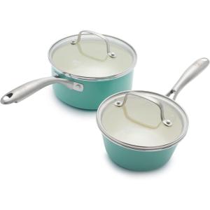 imageGreenLife Artisan Healthy Ceramic Nonstick 5QT Saute Pan Jumbo Cooker with Helper Handle and Lid Stainless Steel Handle PFASFree Dishwasher Safe Oven Safe TurquoiseTurquoise