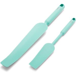imageGreenLife Cooking Tools and Utensils Easy Reach Silicone Spatula Set for Baking Mixing and Stirring Heat and Stain Resistant Dishwasher Safe TurquoiseTurquoise