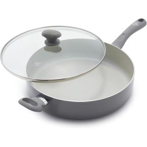 imageGreenLife Soft Grip Diamond Healthy Ceramic Nonstick 10quot Frying Pan Skillet PFASFree Dishwasher Safe BlackGray
