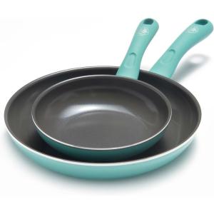 imageGreenLife Soft Grip Diamond Healthy Ceramic Nonstick 10quot Frying Pan Skillet PFASFree Dishwasher Safe BlackTurquoise