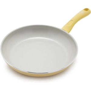 imageGreenLife Soft Grip Diamond Healthy Ceramic Nonstick 10quot Frying Pan Skillet PFASFree Dishwasher Safe BlackYellow