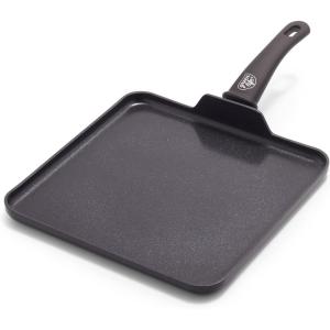 imageGreenLife Soft Grip Healthy Ceramic Nonstick 11quot Griddle Pan PFASFree Dishwasher Safe TurquoiseBlack
