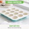 imageGreenLife 12Cup Muffin Pan Healthy Ceramic Nonstick Bakeware PFOA ampamp PFASFree Cupcake Sheet Durable Baking Tray Versatile Kitchen Essentials Easy Clean Muffin Mold Nonstick Baking Pan BlueTurquoise