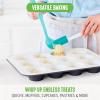 imageGreenLife 12Cup Muffin Pan Healthy Ceramic Nonstick Bakeware PFOA ampamp PFASFree Cupcake Sheet Durable Baking Tray Versatile Kitchen Essentials Easy Clean Muffin Mold Nonstick Baking Pan BlueBlack
