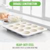 imageGreenLife 12Cup Muffin Pan Healthy Ceramic Nonstick Bakeware PFOA ampamp PFASFree Cupcake Sheet Durable Baking Tray Versatile Kitchen Essentials Easy Clean Muffin Mold Nonstick Baking Pan BlueGray