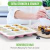imageGreenLife 12Cup Muffin Pan Healthy Ceramic Nonstick Bakeware PFOA ampamp PFASFree Cupcake Sheet Durable Baking Tray Versatile Kitchen Essentials Easy Clean Muffin Mold Nonstick Baking Pan BluePink
