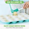 imageGreenLife 12Cup Muffin Pan Healthy Ceramic Nonstick Bakeware PFOA ampamp PFASFree Cupcake Sheet Durable Baking Tray Versatile Kitchen Essentials Easy Clean Muffin Mold Nonstick Baking Pan BlueTurquoise
