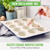 imageGreenLife 12Cup Muffin Pan Healthy Ceramic Nonstick Bakeware PFOA ampamp PFASFree Cupcake Sheet Durable Baking Tray Versatile Kitchen Essentials Easy Clean Muffin Mold Nonstick Baking Pan BlueBlue
