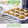 imageGreenLife 12Cup Muffin Pan Healthy Ceramic Nonstick Bakeware PFOA ampamp PFASFree Cupcake Sheet Durable Baking Tray Versatile Kitchen Essentials Easy Clean Muffin Mold Nonstick Baking Pan BluePeriwinkle