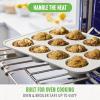 imageGreenLife 12Cup Muffin Pan Healthy Ceramic Nonstick Bakeware PFOA ampamp PFASFree Cupcake Sheet Durable Baking Tray Versatile Kitchen Essentials Easy Clean Muffin Mold Nonstick Baking Pan BlueGray