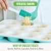 imageGreenLife 12Cup Muffin Pan Healthy Ceramic Nonstick Bakeware PFOA ampamp PFASFree Cupcake Sheet Durable Baking Tray Versatile Kitchen Essentials Easy Clean Muffin Mold Nonstick Baking Pan BlueTurquoise