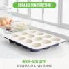 imageGreenLife 12Cup Muffin Pan Healthy Ceramic Nonstick Bakeware PFOA ampamp PFASFree Cupcake Sheet Durable Baking Tray Versatile Kitchen Essentials Easy Clean Muffin Mold Nonstick Baking Pan BlueBlack