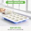imageGreenLife 12Cup Muffin Pan Healthy Ceramic Nonstick Bakeware PFOA ampamp PFASFree Cupcake Sheet Durable Baking Tray Versatile Kitchen Essentials Easy Clean Muffin Mold Nonstick Baking Pan BluePeriwinkle