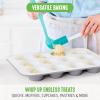 imageGreenLife 12Cup Muffin Pan Healthy Ceramic Nonstick Bakeware PFOA ampamp PFASFree Cupcake Sheet Durable Baking Tray Versatile Kitchen Essentials Easy Clean Muffin Mold Nonstick Baking Pan BlueGray