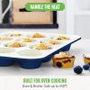 imageGreenLife 12Cup Muffin Pan Healthy Ceramic Nonstick Bakeware PFOA ampamp PFASFree Cupcake Sheet Durable Baking Tray Versatile Kitchen Essentials Easy Clean Muffin Mold Nonstick Baking Pan BlueBlue