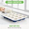 imageGreenLife 12Cup Muffin Pan Healthy Ceramic Nonstick Bakeware PFOA ampamp PFASFree Cupcake Sheet Durable Baking Tray Versatile Kitchen Essentials Easy Clean Muffin Mold Nonstick Baking Pan BlueBlue
