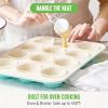 imageGreenLife 12Cup Muffin Pan Healthy Ceramic Nonstick Bakeware PFOA ampamp PFASFree Cupcake Sheet Durable Baking Tray Versatile Kitchen Essentials Easy Clean Muffin Mold Nonstick Baking Pan BlueTurquoise