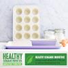 imageGreenLife 12Cup Muffin Pan Healthy Ceramic Nonstick Bakeware PFOA ampamp PFASFree Cupcake Sheet Durable Baking Tray Versatile Kitchen Essentials Easy Clean Muffin Mold Nonstick Baking Pan BlueLavender
