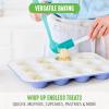 imageGreenLife 12Cup Muffin Pan Healthy Ceramic Nonstick Bakeware PFOA ampamp PFASFree Cupcake Sheet Durable Baking Tray Versatile Kitchen Essentials Easy Clean Muffin Mold Nonstick Baking Pan BluePeriwinkle