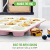 imageGreenLife 12Cup Muffin Pan Healthy Ceramic Nonstick Bakeware PFOA ampamp PFASFree Cupcake Sheet Durable Baking Tray Versatile Kitchen Essentials Easy Clean Muffin Mold Nonstick Baking Pan BluePink
