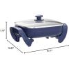 imageGreenLife 12quot 5QT Square Electric Skillet Glass Vented Lid Ceramic PFASFree Nonstick Coated Interior Adjustable Temperature Control Cool Touch Handles Quick Even Heating Scratch ResistantBlackNight Blue