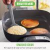 imageGreenLife 12quot 5QT Square Electric Skillet Glass Vented Lid Ceramic PFASFree Nonstick Coated Interior Adjustable Temperature Control Cool Touch Handles Quick Even Heating Scratch ResistantBlackBlack