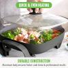 imageGreenLife 12quot 5QT Square Electric Skillet Glass Vented Lid Ceramic PFASFree Nonstick Coated Interior Adjustable Temperature Control Cool Touch Handles Quick Even Heating Scratch ResistantBlackBlack