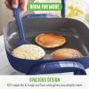 imageGreenLife 12quot 5QT Square Electric Skillet Glass Vented Lid Ceramic PFASFree Nonstick Coated Interior Adjustable Temperature Control Cool Touch Handles Quick Even Heating Scratch ResistantBlackNight Blue