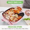 imageGreenLife 12quot 5QT Square Electric Skillet Glass Vented Lid Ceramic PFASFree Nonstick Coated Interior Adjustable Temperature Control Cool Touch Handles Quick Even Heating Scratch ResistantBlackPink