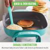 imageGreenLife 12quot 5QT Square Electric Skillet Glass Vented Lid Ceramic PFASFree Nonstick Coated Interior Adjustable Temperature Control Cool Touch Handles Quick Even Heating Scratch ResistantBlackTurquoise